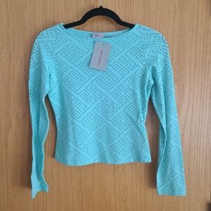 NWT Versace Classic Top Mint Green Scroll Motif